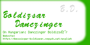 boldizsar danczinger business card